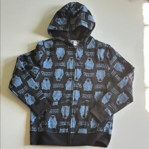 NWOT Black Panther Zip-up Sweatshirt with pocket and hood - size XL kids